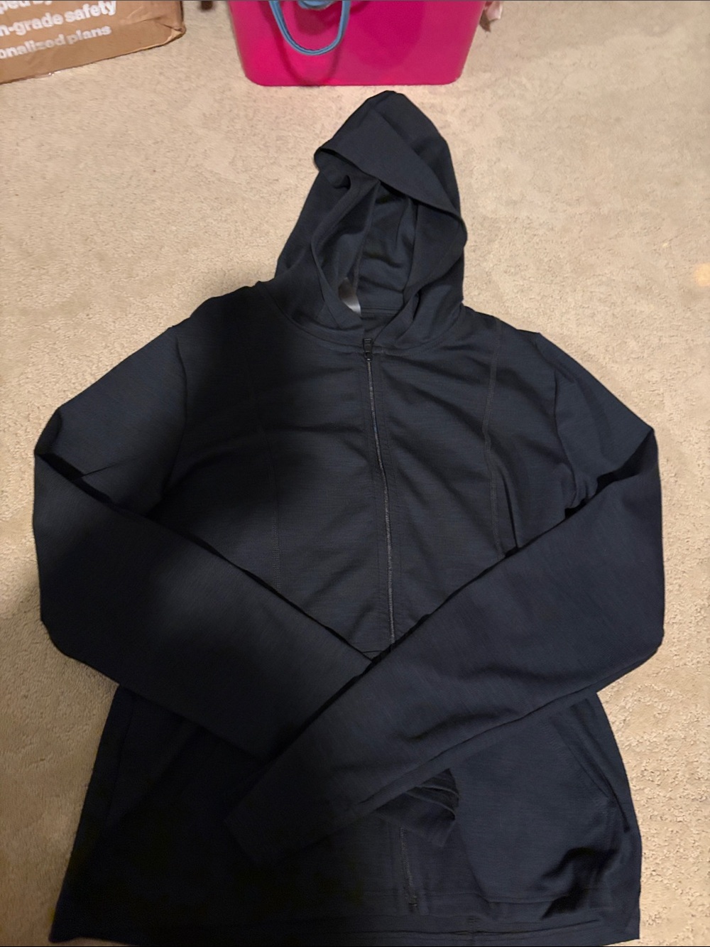 Beyond Yoga Black Hooded Zip Jacket